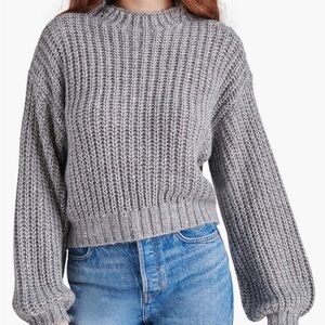 Cozy Crewneck Chunky Knit Sweater - Gray